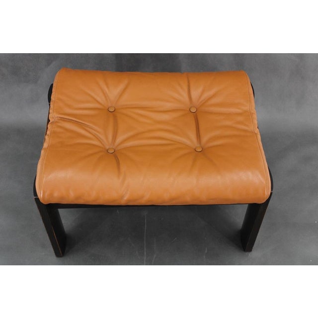 1960s Brown Leather Oak Stool, Denmark, 1960s For Sale - Image 5 of 12