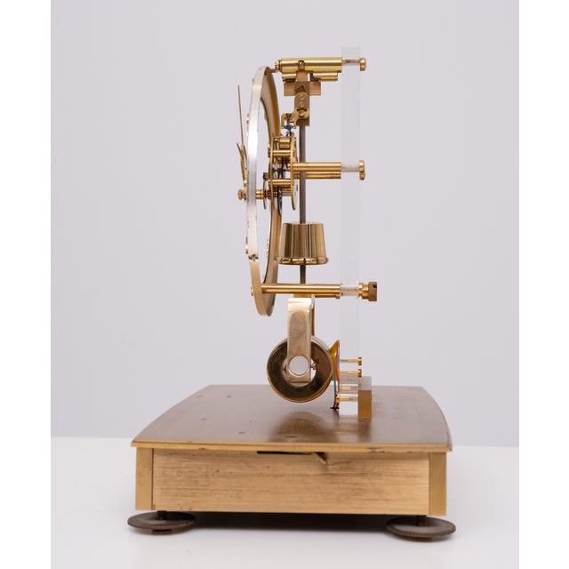 Metal Kundo Brass Electromagnetic Mantel Clock, Germany, 1950s For Sale - Image 7 of 13
