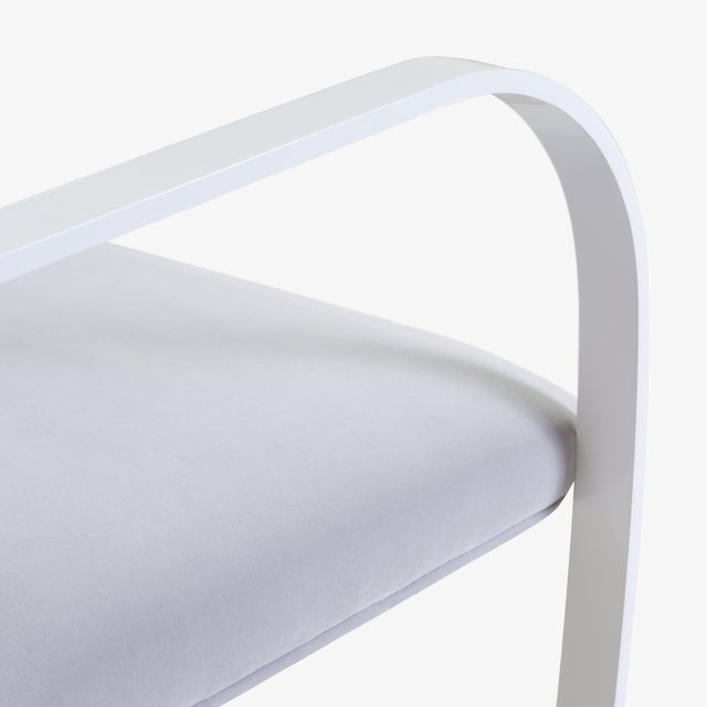 Brno Flat-Bar Chairs in Dove Velvet, Lunar Gloss Frame For Sale In New York - Image 6 of 10