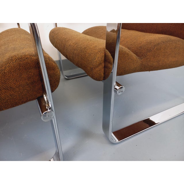 Vintage Eero Aarnio Armchairs for Framac in Fabric and Chrome from the 1960s and 70s by Eero Aarnio, 1970s, Set of 2 For Sale - Image 9 of 18
