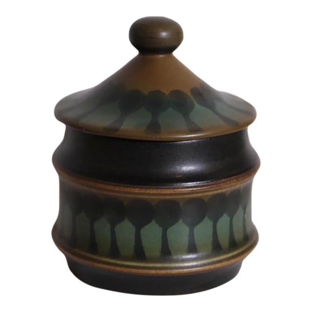 Vintage Goebel Wallis Stoneware Mustard Jar | Mid Century Kitchen Decor For Sale