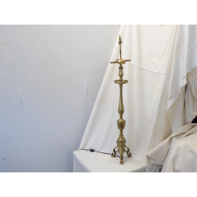 Late 19th Century 19th Century Italian Bronze Candlestick Lamp For Sale - Image 5 of 5