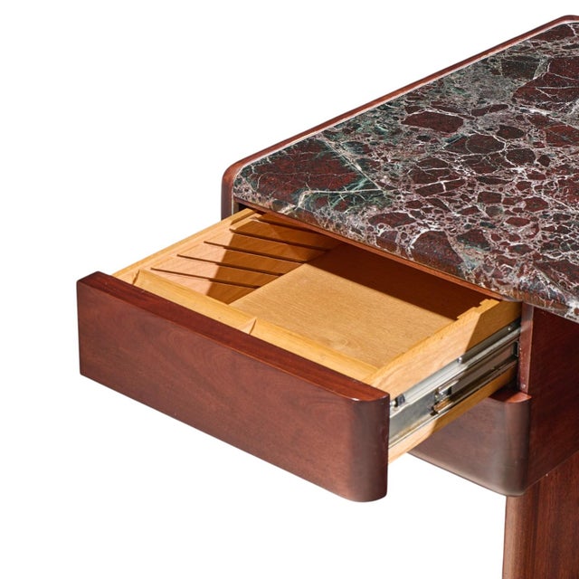 Vladimir Kagan Mid Century Marble Top Executive Desk For Sale In Chicago - Image 6 of 12