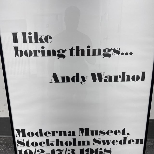 Andy Warhol “I Like Boring Things” Exhibition Poster Print, Framed For Sale - Image 10 of 12