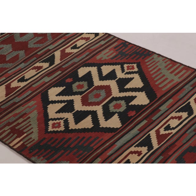 1950s Vintage Afghan Runner Kilim with Polychromatic Tribal Medallions - Rug & Kilim For Sale - Image 5 of 9