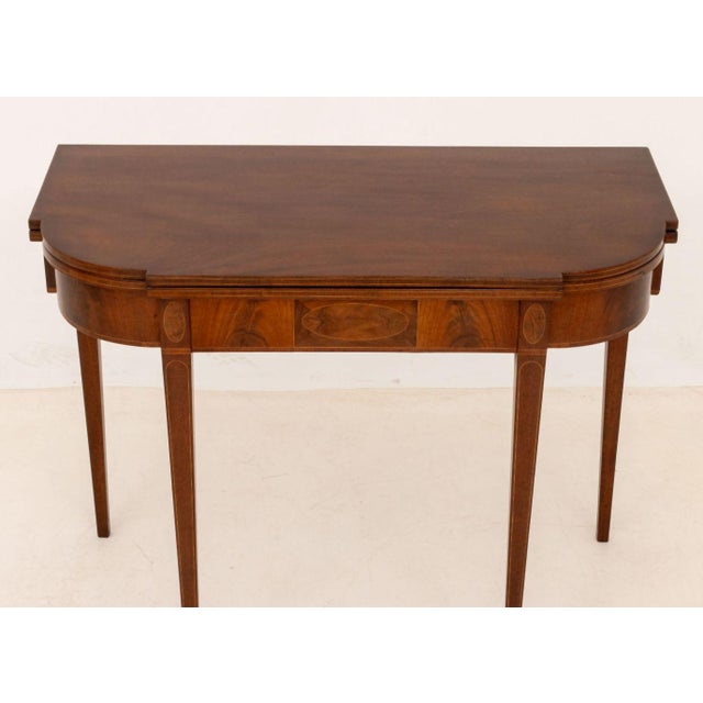 Traditional George III Style Mahogany Flip-Top Table For Sale - Image 3 of 11