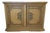 French Provincial-Style Cabinet/Sideboard — Cream & Gold, Carved Door Panels, Shield Pulls For Sale