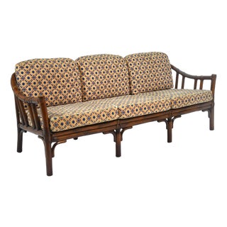 McGuire C-1 Rattan Three-Seat Sofa For Sale