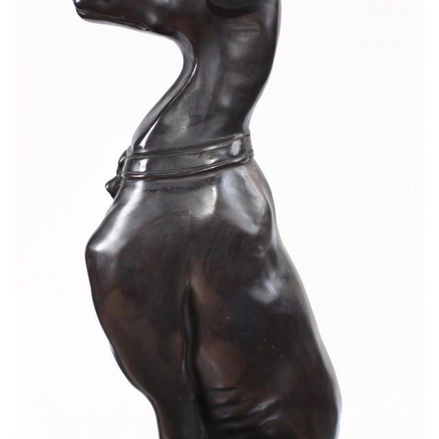 Art Deco Bronze Greyhound Dogs Grey Hounds Statue, Set of 2 For Sale - Image 10 of 14