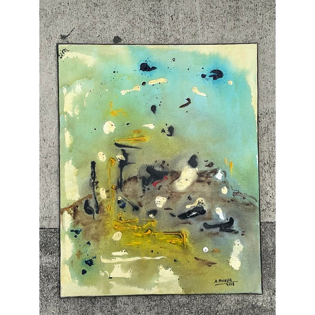 Vintage Original Abstract Oil on Canvas For Sale In West Palm - Image 6 of 12