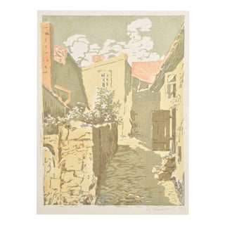 Albert Goltjakov, Quiet Little Street, 1959, Monotype For Sale