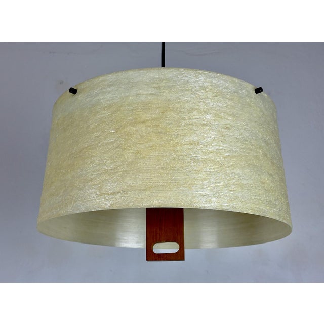 Vintage Pendant Lamp in Teak and Fiberglass by Erco, 1960s For Sale - Image 13 of 15
