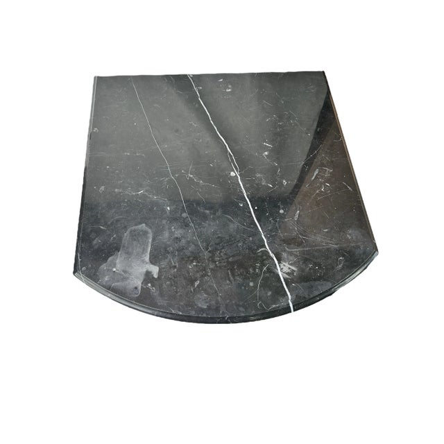 Early 21st Century Early 20th Century Bombay Marble Top Wrought Iron Patio Side Tables - Set of 2 For Sale - Image 5 of 6