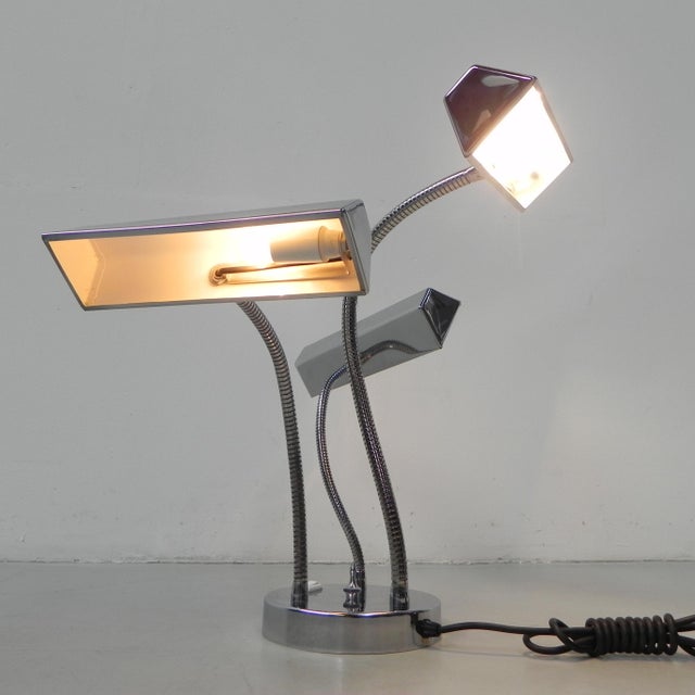 Vintage Desk Lamp with 3 Chrome Shades, 1960s For Sale - Image 12 of 14