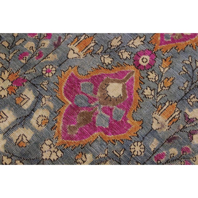 1990s Shabby Chic Vintage Gray/Purple Wool Rug - 9'6'' X 12'2'' For Sale - Image 5 of 10