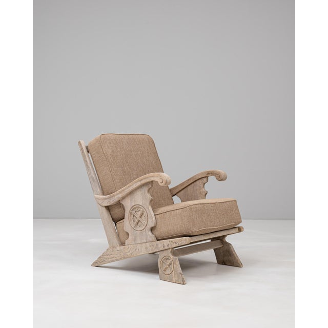 20th Century French Oak Armchair With Upholstered Seat And Back For Sale In Greensboro - Image 6 of 18