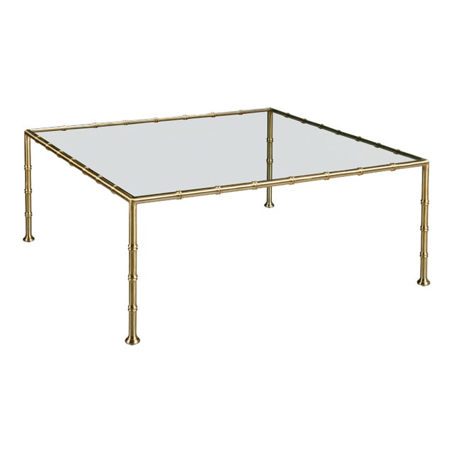 Celerie Kemble for Woodbridge Lacoste Coffee Table in Satin Brass Finish For Sale