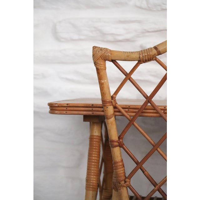 Vintage Desk and Chair in Wicker by Louis Sognot, 1950s, Set of 2 For Sale - Image 10 of 15