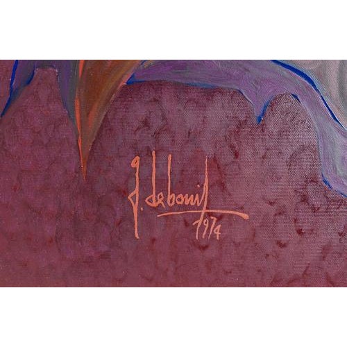 1970s Guido De Bonis, Autumn Restlessness, 1974, Oil on Canvas, Framed For Sale - Image 5 of 12