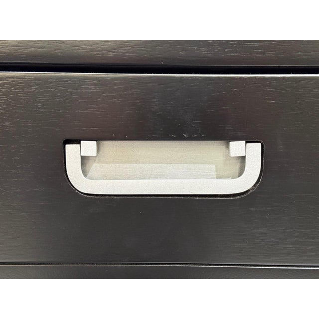 American of Martinsville, Campaign Dressers, Ebonized Wood, Chrome, Usa, 1970s For Sale - Image 10 of 14