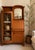 Antique Art Deco secretary desk with curved glass display cabinet, arched mirror, drop-front writing desk and beautiful...