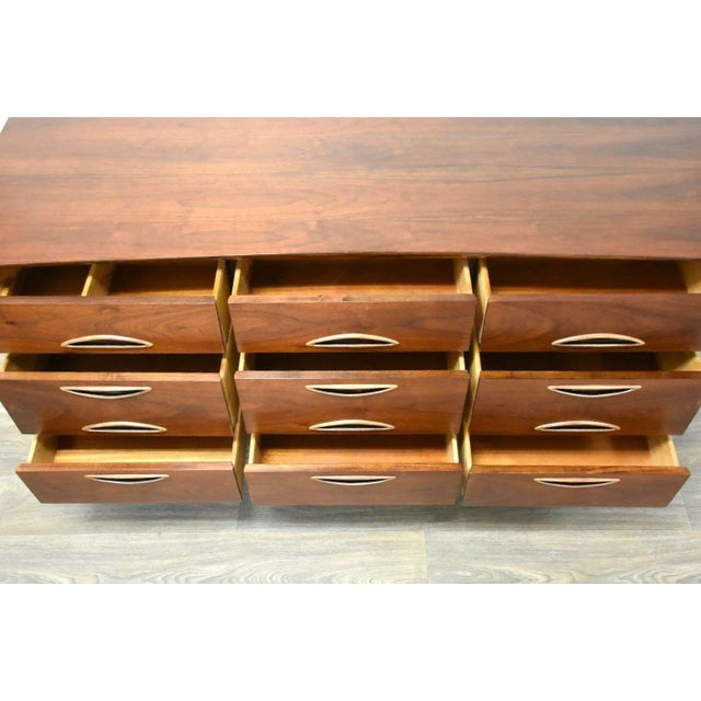 Brown Walnut Long Dresser by Hooker For Sale - Image 8 of 9