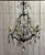 Pair of 8-light bronze chandeliers with Baccarat crystal drops - 1950s work - 4 cups replaced - H=80cm D=50cm. European...