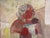 Mid-Century Modern 'Portrait in Crimson' Original Abstract Figurative Oil Painting by Swedish Artist Gunnar Johnsson (1917–2007), Framed For Sale - Image 10 of 14