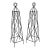 1980s Vintage French Brutalist Criss-Cross Tower Topiary Trellise Frames - A Pair For Sale