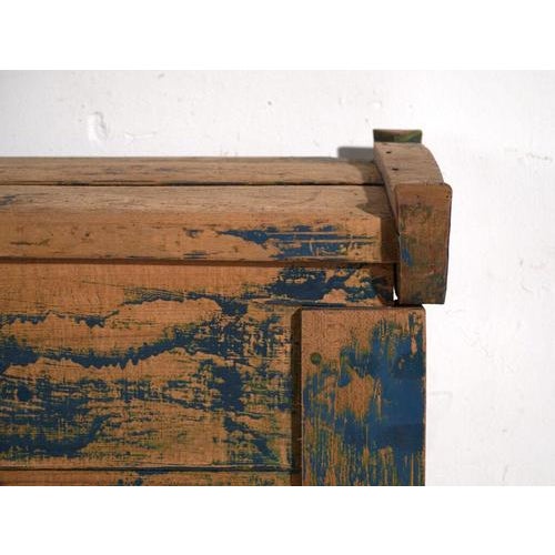 Antique Blue-Painted Pine Chest, Central Europe, 1870 For Sale - Image 9 of 14