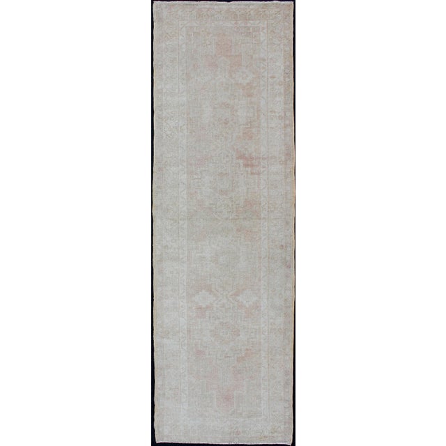 Vintage Turkish Oushak Runner With Multi-Medallion Design in Muted Color Palette For Sale - Image 11 of 11