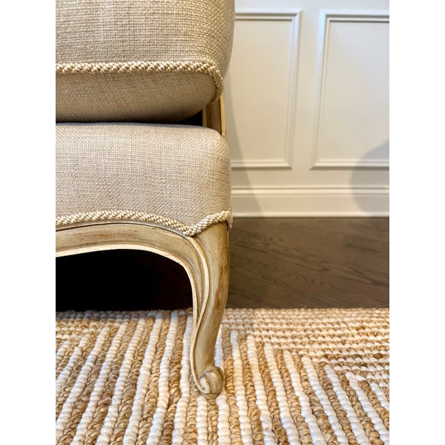 Authentic Highland House frame 3030-72, made in Hickory, North Carolina. This designer-quality settee features a graceful...