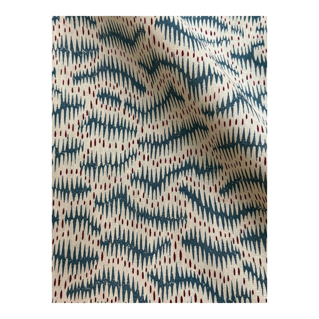 Flora Soames Fabric 5 5/8 Yards Daphne's Feathers - Indigo Sku: FSPR-Us/Dapf-03 For Sale