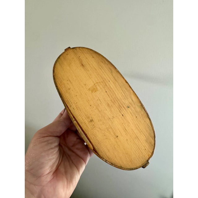 Primitive Norwegian Blue Rosemaling Tine Box For Sale - Image 10 of 12