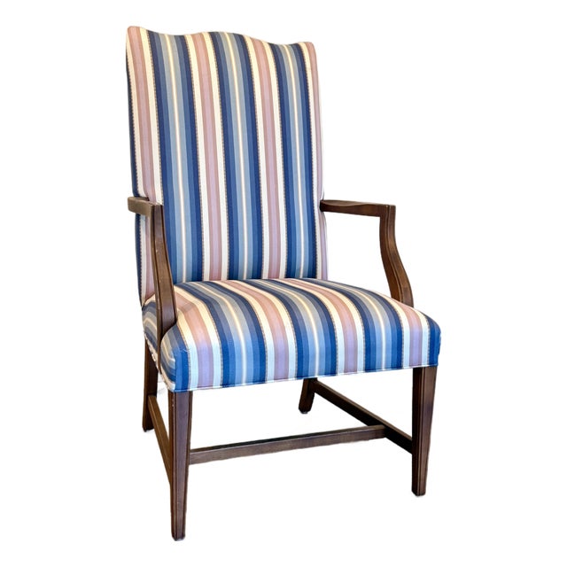 Vintage Ethan Allen Lolling “Martha Washington" Upholstered Accent Chair For Sale