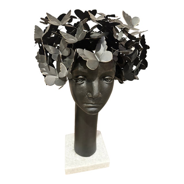 Global Views Butterfly for Brains Iron Sculpture For Sale