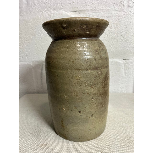 Late 19th Century Antique North Carolina Salt-Glazed Stoneware Crock, Randolph-Moore County, C. 1880 For Sale - Image 5 of 8