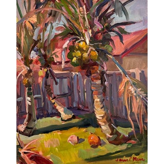"Jamaica Coconuts" Impressionist Landscape Oil Painting by James P. Kerr For Sale