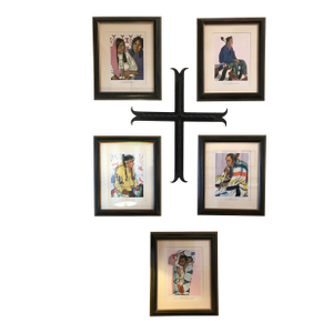 1940s Set of Five Harvey House Native American Prints, Framed