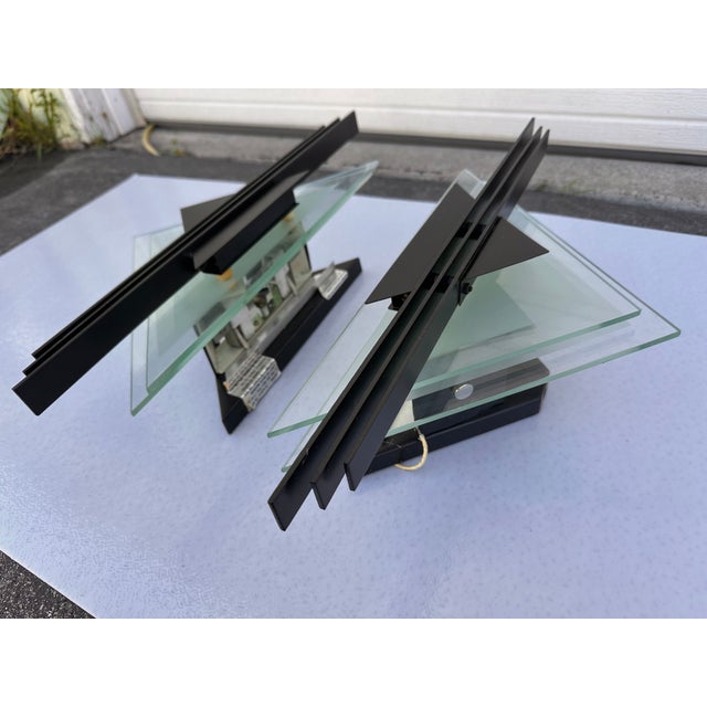 1980’s Memphis Style Triangle Sconces- Pair For Sale - Image 4 of 6