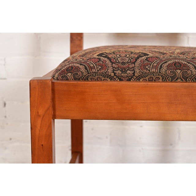 Brown Stickley Mission Arts & Crafts Cherry Wood Spindle Back Dining Chairs, Set of Four For Sale - Image 8 of 14