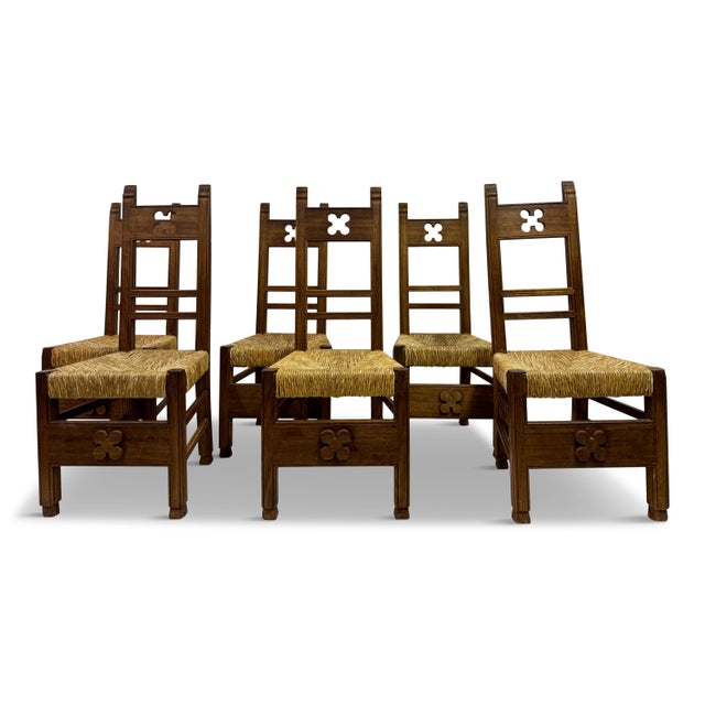 Vintage Arts and Crafts Dining Chairs, 1920, Set of 6 For Sale - Image 12 of 14