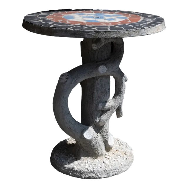 Concrete Garden Pedestal Table, 1950s For Sale