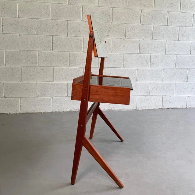 Mid 20th Century Mid 20th Century Arne Vodder Danish Modern Teak Mirrored Vanity For Sale - Image 5 of 10