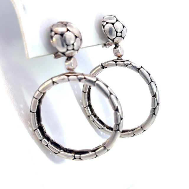 1990s John Hardy Estate Earrings Silver - 2 Pieces For Sale In New York - Image 6 of 8