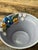 Gray Vintage Original Studio Pottery Triple Flower Bowl For Sale - Image 8 of 12