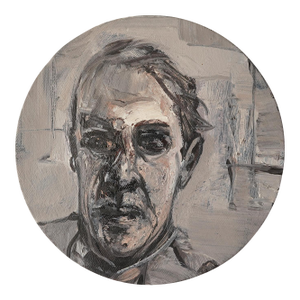Late 20th Century Original Circle Portrait Painting by Robert J Harding