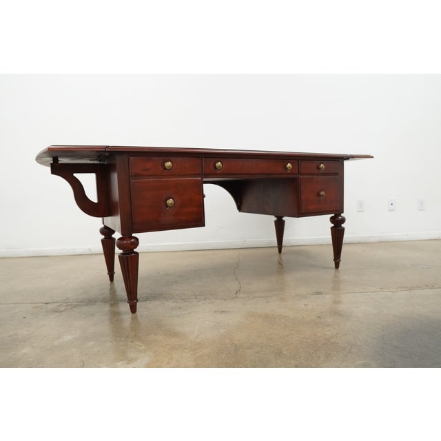 Brown Vintage Ethan Allen British Classics Marshall Drop Leaf Desk For Sale - Image 8 of 18
