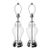 Late 20th Century Clear Glass Baluster Table Lamps With Chrome-Tone Bases - Pair For Sale