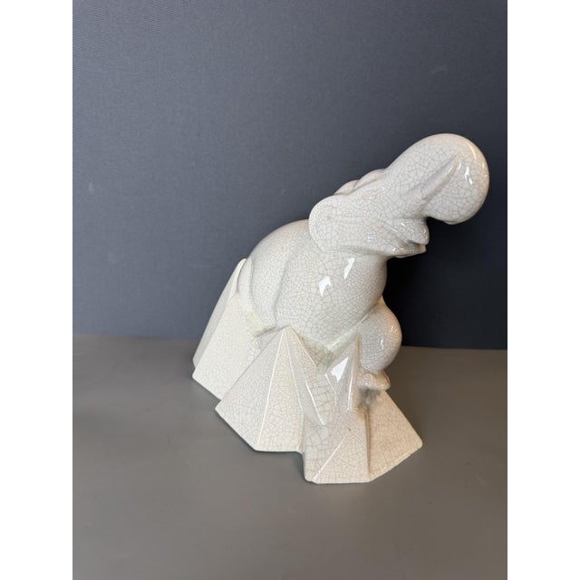 Art Deco Craquele Ceramic Elephant, 1920s-1940s For Sale - Image 4 of 9